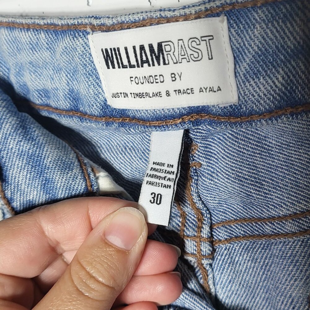 Willam Rast Denim Blue Jean Skirt Size 30 Destroyed Grunge Y2K Festival Indie - Picture 5 of 10